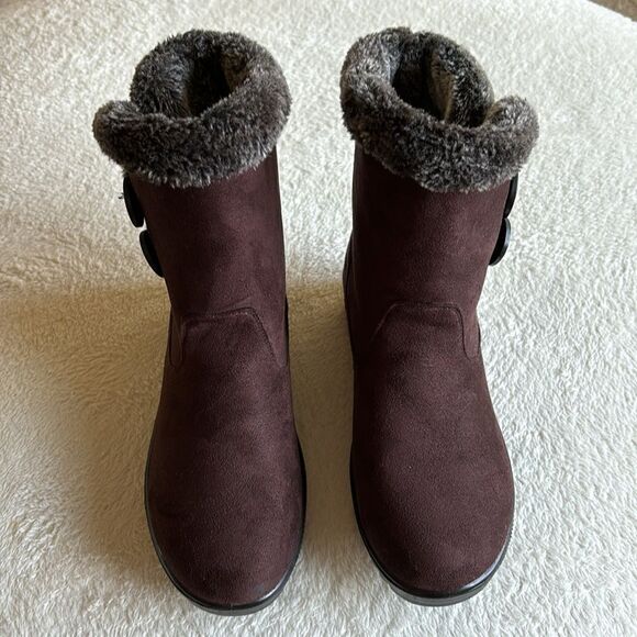 FLEXUS ISTRA Spring Step Boots Brown waterproof micro-suede faux fur size 9.5‎ - Picture 4 of 10